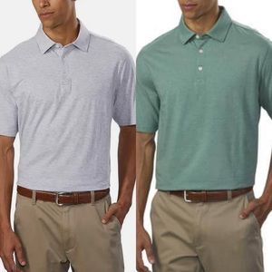 2 pack KIRKLAND SIGNATURE MEN'S PIMA SHORT SLEEVE POLO SHIRT